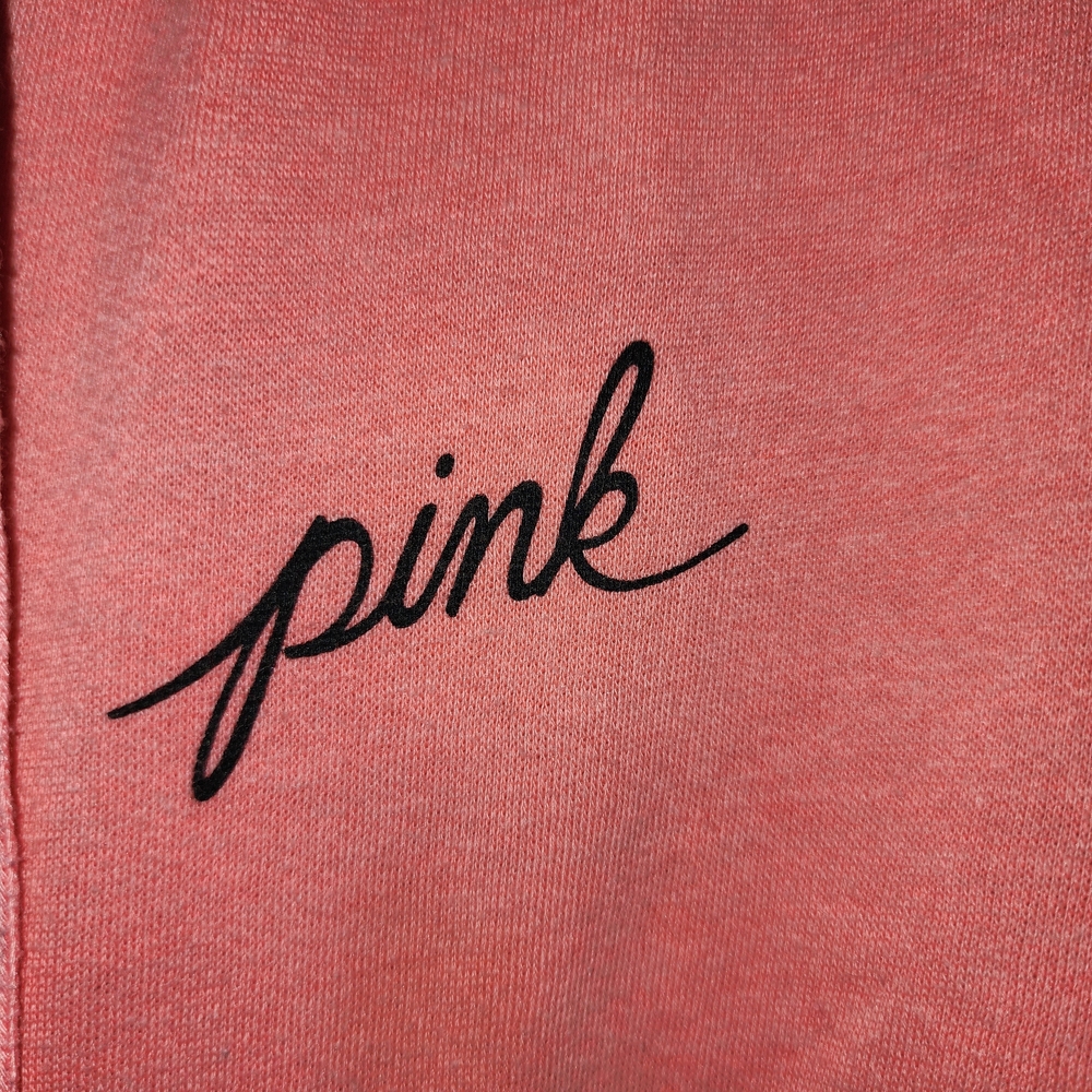 PINK‎ Victoria's Secret Coral Hoodie zipper jacket sz small - Picture 11 of 12